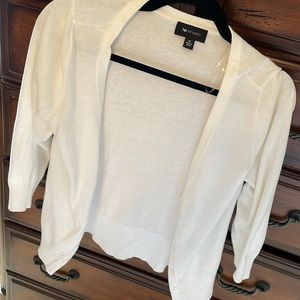 AB Studio cream colored 3/4 length sleeve soft sweater- lightweight